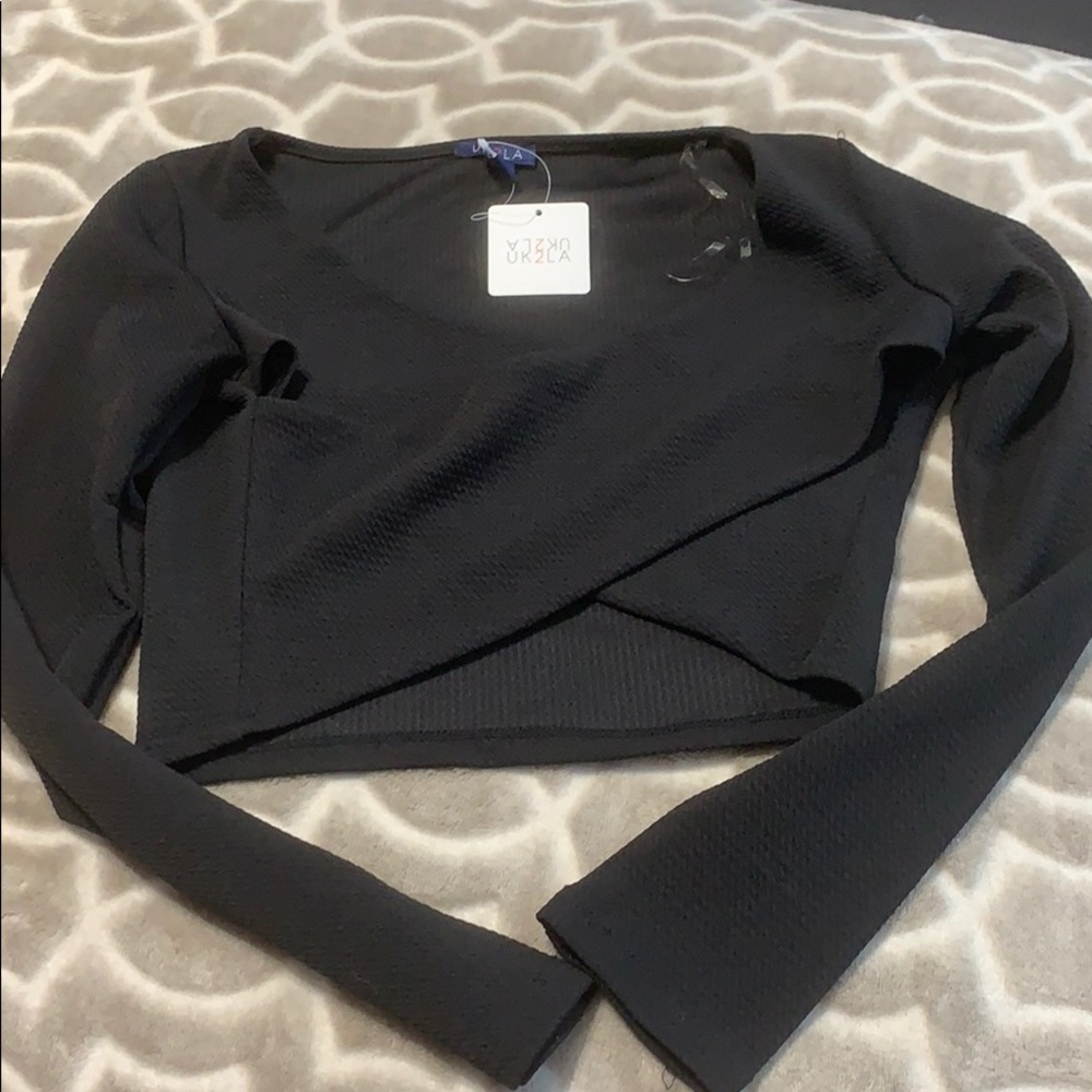 Long-Sleeve Wrap Top